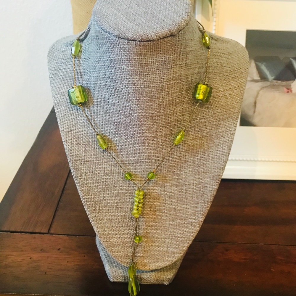 Lime Green Moroccan Bead Necklace